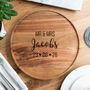 Personalised Wedding Or Anniversary Serving Board Acacia Wood Gift, thumbnail 1 of 5
