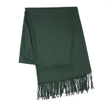 Forest Green Tassel Scarf, 2 of 5