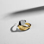 Elliptical Band Ring 18 K Gold Plated Solid Silver, thumbnail 2 of 8