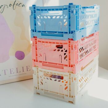 Mini Coloured Scandi Stackable Storage Crate, 9 of 10