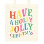 Holly Jolly Christmas Polyester Tote Bag, thumbnail 3 of 4
