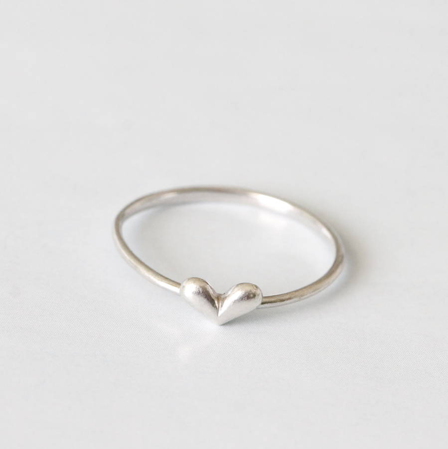 silver love heart ring by attic | notonthehighstreet.com
