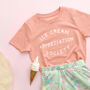 'Ice Cream Appreciation Society' Kid's Peach T Shirt, thumbnail 1 of 7