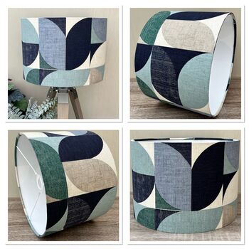 Reno Navy Blue Retro Style Lampshades, 8 of 9