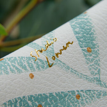 Personalised Recycled Leather Botanical Jewellery Pouch, 7 of 12