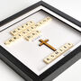Personalised Wooden Cross Christening Keepsake Frame With Scrabble, thumbnail 2 of 9