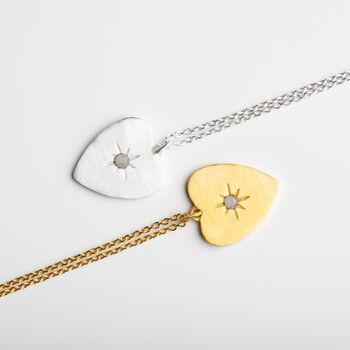Silver Moonstone Heart Necklace, 4 of 6
