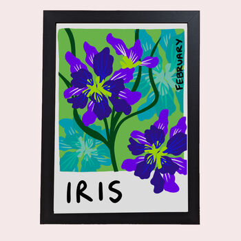 February Birth Flower Iris Print, 3 of 3