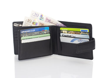 Personalised Men's Leather Tri Fold Wallet With Rfid, 6 of 12