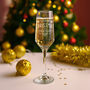 Personalised Christmas Holly And Snowflake Champagne Flutes And Gift Boxed Sets, thumbnail 2 of 9