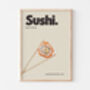 Retro Sushi Kitchen Wall Art Print, thumbnail 2 of 4