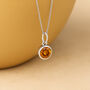 Personalised Sterling Silver November Citrine Birthstone Necklace, thumbnail 1 of 11