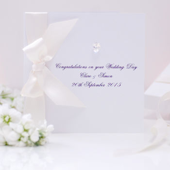 Bedazzled Personalised Heart Wedding Card Boxed, 5 of 7
