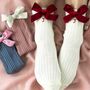 Personalised Velvet Bow Cashmere Wool Bed Socks Gift, thumbnail 1 of 6