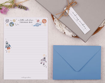 A5 Personalised Children's Stationery Set Gift With Space Design, 4 of 9