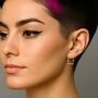 Gold Curved Rectangle Ear Jackets, thumbnail 4 of 7