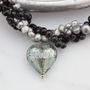 Murano Heart And Pearl Necklace In Gold Or Silver, thumbnail 6 of 11