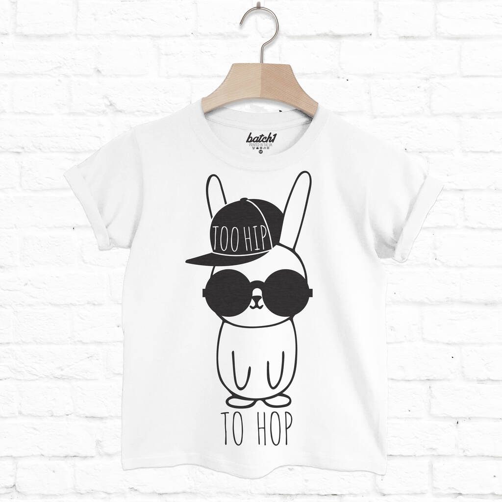 Hip Hop Bunny Children’s Organic Cotton Slogan T Shirt