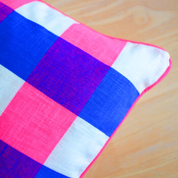 Neon Check Cushion, 12 of 12