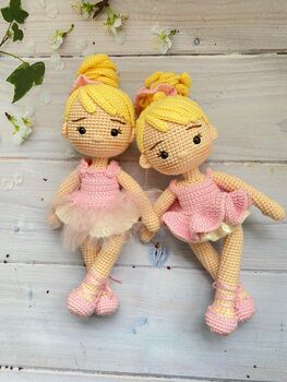 Handmade Crochet Ballerina Doll, Amigurumi Toy, 2 of 7