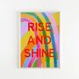 Rise And Shine Rainbow Typography Riso Style Print, thumbnail 1 of 3