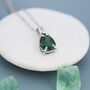 Sterling Silver Emerald Green Pear Cut Cz Necklace, thumbnail 5 of 12