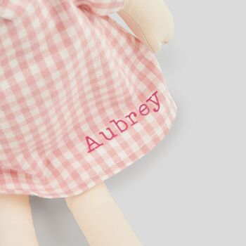 Personalised My 1st Doll In Pink Dress Blonde Hair, 3 of 6