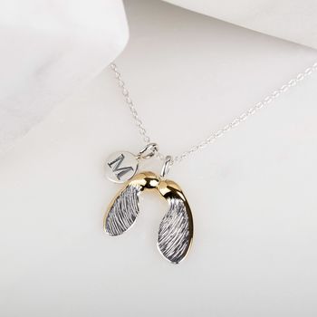 Personalised Sterling Silver Sycamore Seed Pendant, 4 of 6