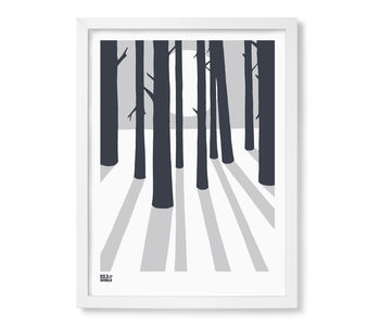 'In The Woods' Art Print In Chalk Grey, 5 of 5