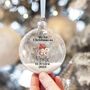 Gonk Family 1st Christmas Glass Glitter Bauble, thumbnail 2 of 5