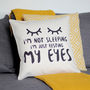Resting My Eyes Cushion Funny Gift For Grandparents, thumbnail 1 of 2