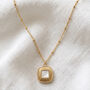 Gold Square Pearl Necklace With Bobble Chain, thumbnail 1 of 7