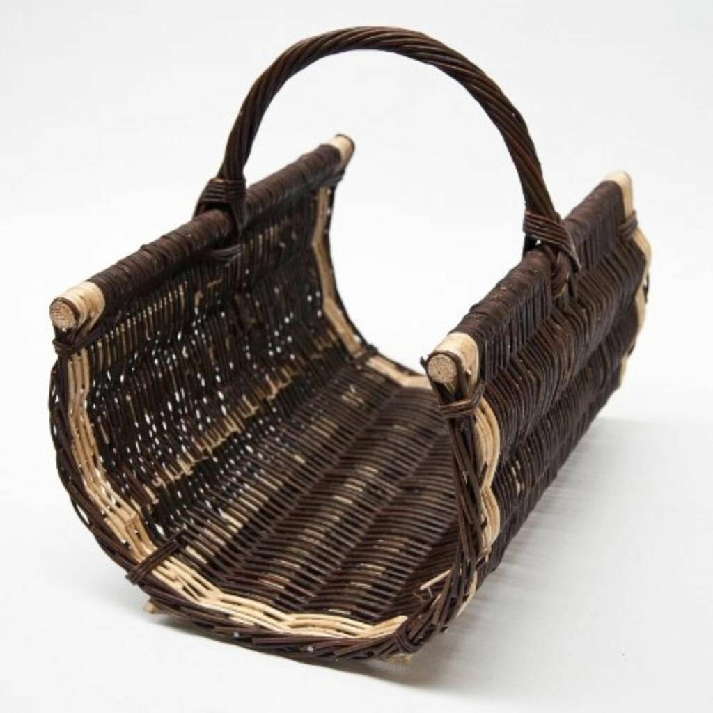 Wicker Willow Log Carrier Basket By Prestige Wicker