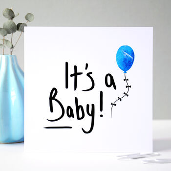 New Baby Card Blue Balloon, 9 of 10