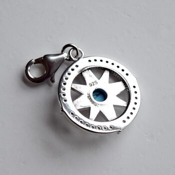 Compass With Zircon And Turquoise Pendant, 4 of 7