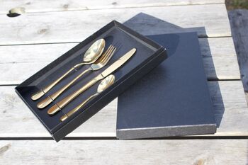 Personalised Gold Cutlery Gift Set With Free Gift Box, 2 of 4