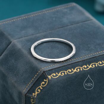 Sterling Silver Extra Skinny Hammered Ring, 4 of 12