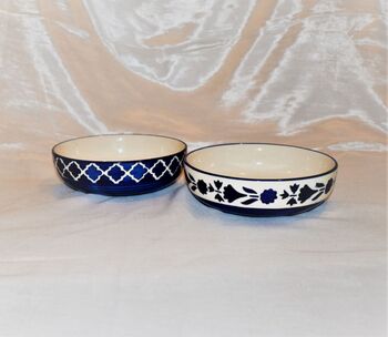 Livie Blue Pottery Salad Bowls, 2 of 3