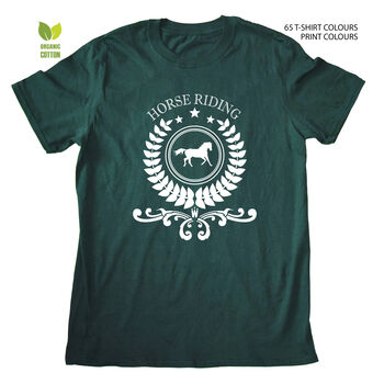 Horse Riding Unisex Organic T Shirt, 2 of 11