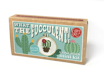 What The Fucculent! Mini Matchbox Cross Stitch Kit, 2 of 5