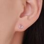 Sterling Silver Tiny Open Circle Stud Earrings, thumbnail 1 of 12