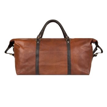 Personalised Two Tone Leather Armada Duffle Holdall, 3 of 8