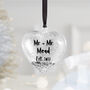 Personalised Newlywed Silver Heart Christmas Bauble, thumbnail 6 of 8