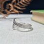 Floral Sterling Silver Adjustable Band Ring, thumbnail 5 of 7