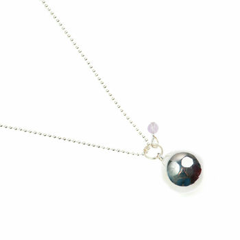 Harmony Ball Pregnancy Necklace With Amethyst Pearl, 6 of 7