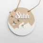 Shhh Nursery Door Sign – Beige Round Acrylic, thumbnail 6 of 7