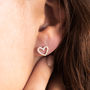 Sterling Silver Love Heart Earrings, thumbnail 2 of 4