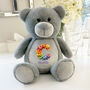 Personalised Flower Alphabet New Baby Teddy Bear, thumbnail 1 of 7