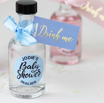 Personalised Baby Shower Favours Containing Pink Gin, 3 of 4