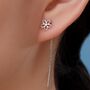 Sterling Silver Tiny Flower Ear Threaders, thumbnail 1 of 10
